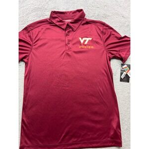 Captivating Mens Virginia Tech Hokies Polo Shirt Maroon Medium NWT NCAA VT Logo